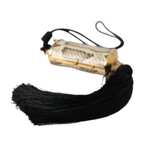 Dolce & Gabbana Beige Exotic Leather Mini Mirror Tassel Make Up Holder Bag