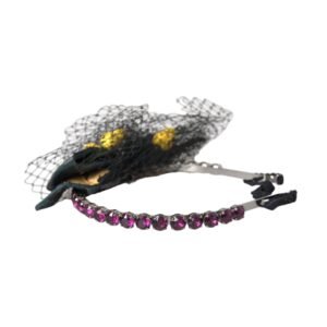 Dolce & Gabbana Black Lemons Sicily Purple Crystal Net Headband Diadem