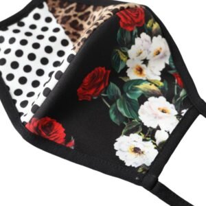 Dolce & Gabbana Multicolor Leopard Floral Elastic Ear Strap Face Mask