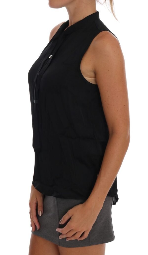 Versace Jeans Chic Sleeveless Black Shirt Blouse - Image 2