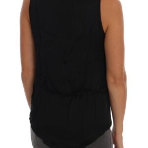 Versace Jeans Chic Sleeveless Black Shirt Blouse