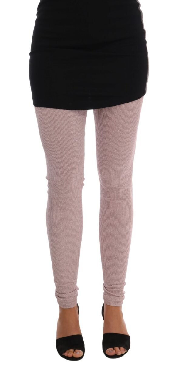 Dolce & Gabbana Elegant Pink Mid-Waist Stretch Pants - Image 2