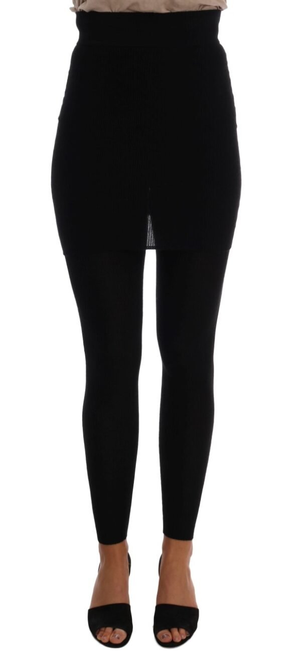 Dolce & Gabbana Elegant Black Cashmere Silk Stretch Pants - Image 2