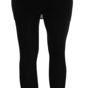 Dolce & Gabbana Elegant Black Cashmere Silk Stretch Pants