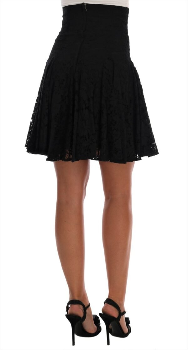 Dolce & Gabbana Elegant Floral Lace A-Line Mini Skirt - Image 3