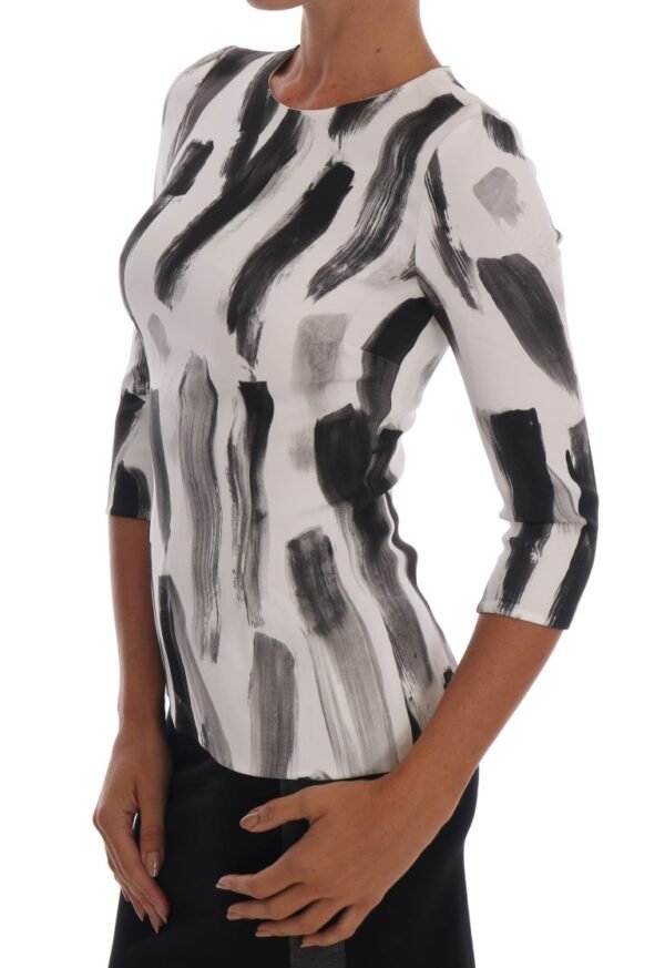 Dolce & Gabbana Elegant Striped Stretch Blouse - Image 2