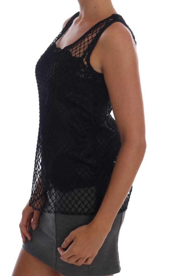 Dolce & Gabbana Elegant Black Lace Sleeveless Cami Blouse - Image 2