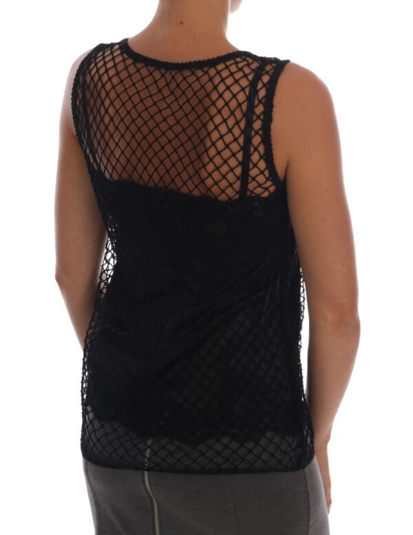 Dolce & Gabbana Elegant Black Lace Sleeveless Cami Blouse - Image 3