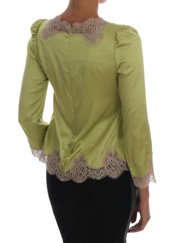 Dolce & Gabbana Elegant Floral Lace Silk Blouse - Image 3