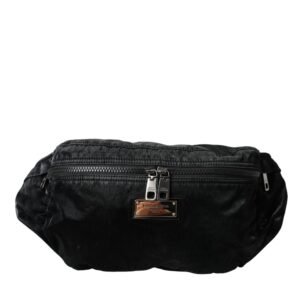 Dolce & Gabbana Black Nylon Logo Plaque Belt Waist Fanny Pack Bag