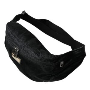 Dolce & Gabbana Black Nylon Logo Plaque Belt Waist Fanny Pack Bag