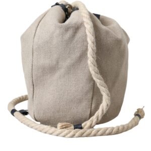 Dolce & Gabbana Beige Canvas Fabric Bucket Sack Pouch Purse Bag