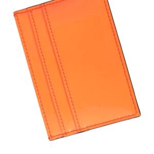 Dolce & Gabbana Orange Black Leather Logo Plaque Card Holder Wallet