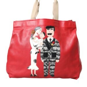 Dolce & Gabbana Red Leather #DGFamily Patch Shopping Tote Bag