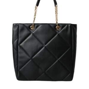 Dolce & Gabbana Black Leather JUNGLE Quilted Shopping Tote Bag