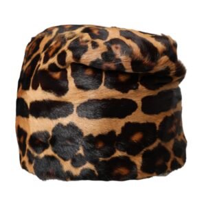 Dolce & Gabbana Brown Leopard Fur Women Bucket Hat