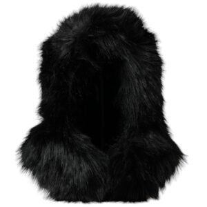 Dolce & Gabbana Black Faux Fur Whole Head Wrap Hat