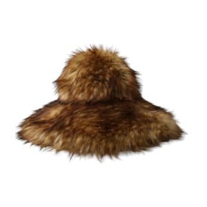 Dolce & Gabbana Brown Modacrylic Faux Fur Bucket Hat