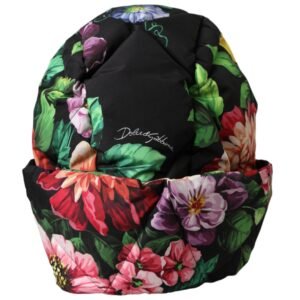 Dolce & Gabbana Black Floral Print Whole Head Wrap Hat