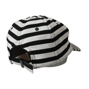 Dolce & Gabbana Black White Stripe Amore Heart Applique Baseball Hat