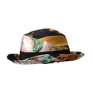 Dolce & Gabbana Multicolor Patchwork Women Fedora Wide Brim Hat