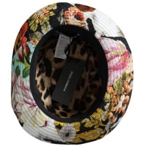 Dolce & Gabbana Multicolor Patchwork Women Fedora Wide Brim Hat