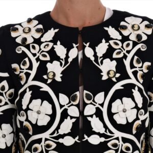 Dolce & Gabbana Floral Embroidered Crystal Wool Coat Jacket