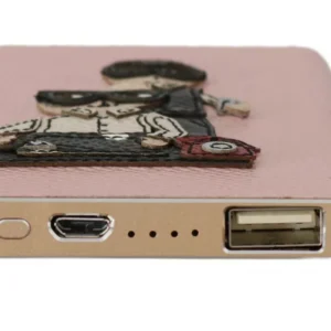 Dolce & Gabbana Chic Pink Leather Power Bank