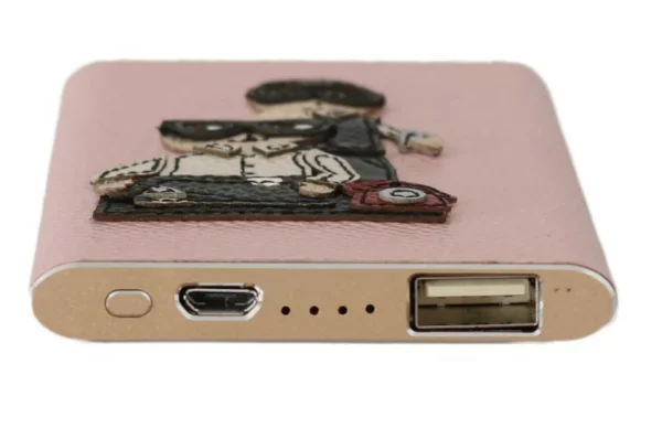 Dolce & Gabbana Chic Pink Leather Power Bank - Image 3