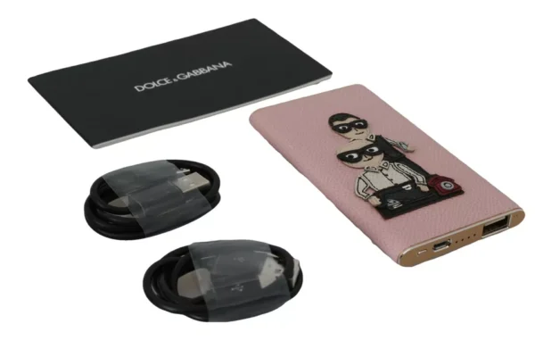 Dolce & Gabbana Chic Pink Leather Power Bank - Image 6