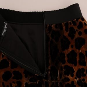 Dolce & Gabbana Elegant Leopard Print A-Line Skirt