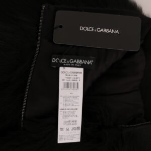 Dolce & Gabbana Elegant Black Fur Mini Shorts Hot Pants