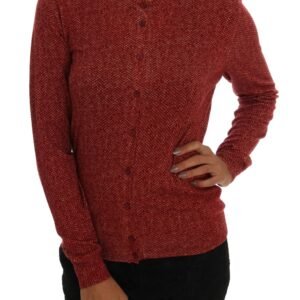 Dolce & Gabbana Red Wool Cardigan Sweater