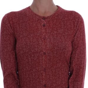 Dolce & Gabbana Red Wool Cardigan Sweater