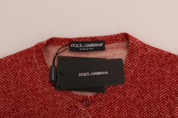 Dolce & Gabbana Red Wool Cardigan Sweater - Image 5