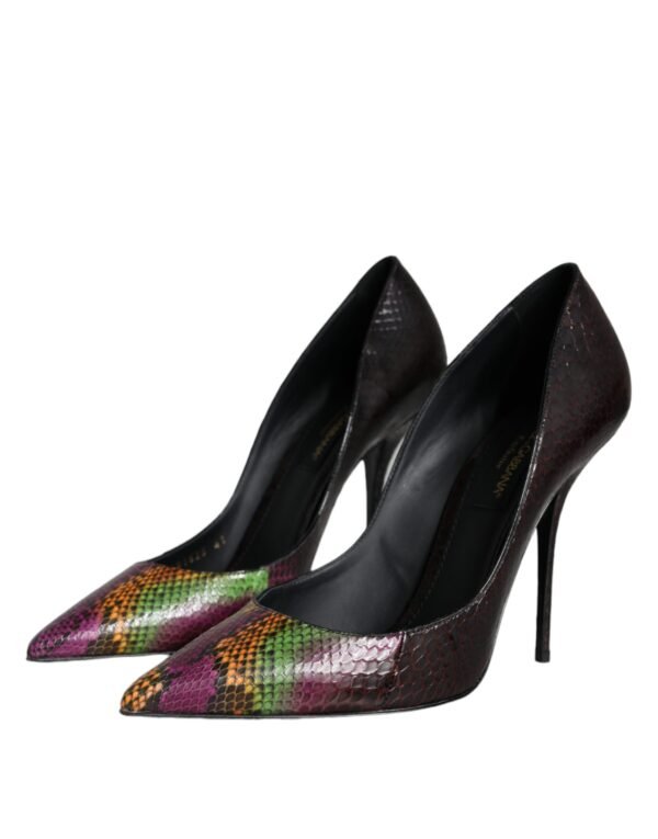 Dolce & Gabbana Multicolor Exotic Leather Heels Pumps Shoes - Image 3