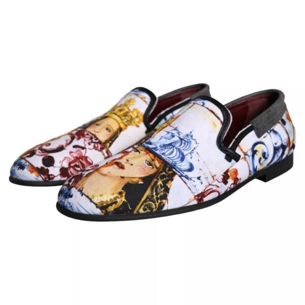 Dolce & Gabbana Multicolor Madonna Majolica Amalfi Men Loafers Shoes - Image 2