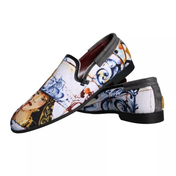 Dolce & Gabbana Multicolor Madonna Majolica Amalfi Men Loafers Shoes - Image 3