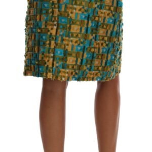 Dolce & Gabbana Elegant Green Jacquard High Waist Skirt