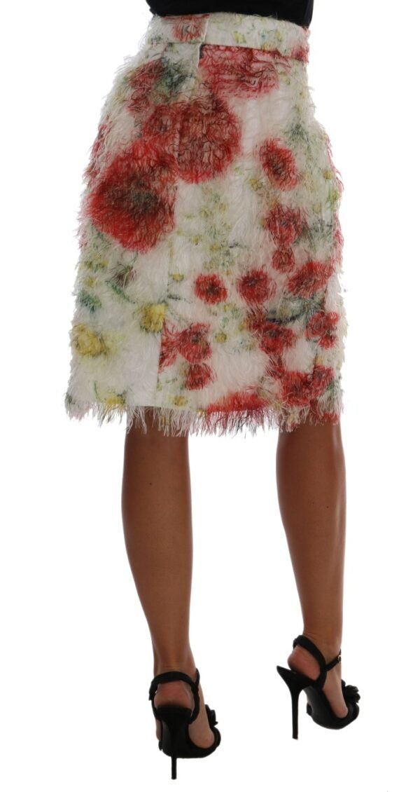 Dolce & Gabbana Elegant Floral High-Waist Pencil Skirt - Image 3