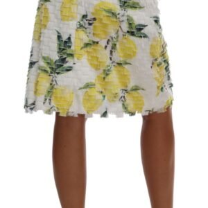 Dolce & Gabbana Lemon Print Fringe Pencil Skirt