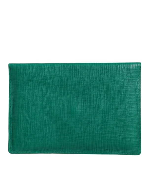 Dolce & Gabbana Green Leather Handbag Clutch Mini Purse Pouch Tablet Case - Image 3