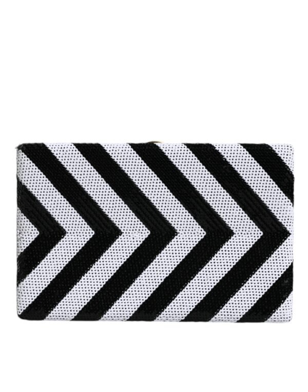 Dolce & Gabbana Black White Gold Frame Clutch Evening Party Purse Bag - Image 2