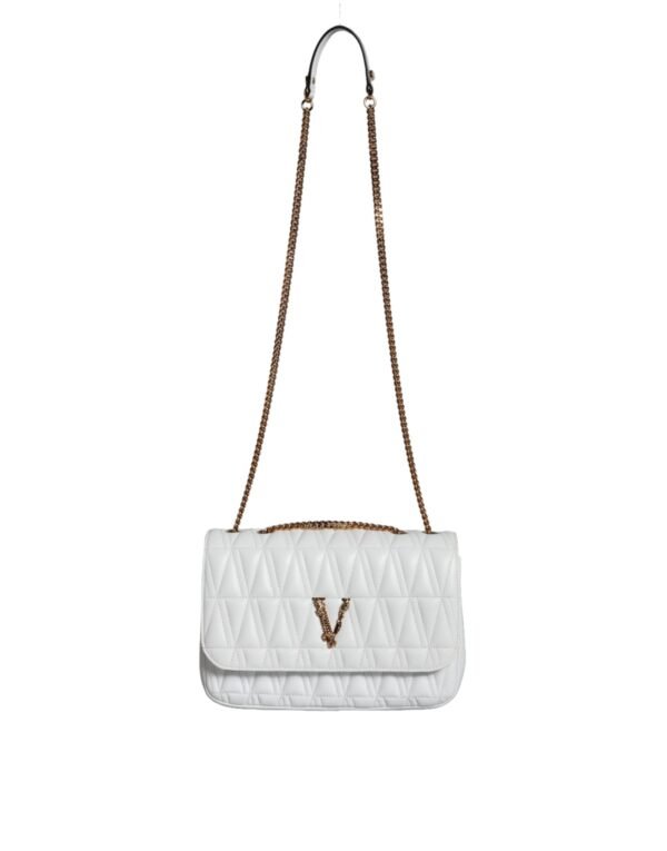 Versace White Mini Nappa Leather Crossbody Shoulder Bag - Image 2