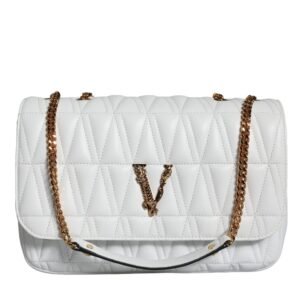 Versace White Mini Nappa Leather Crossbody Shoulder Bag