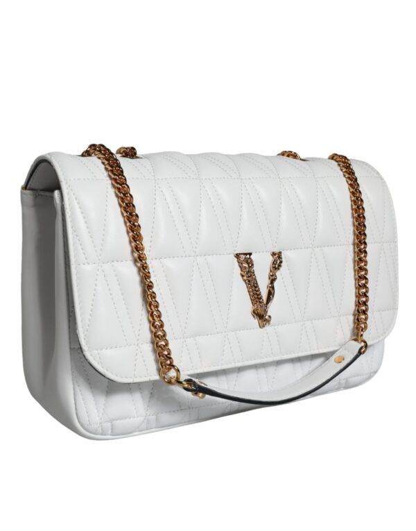 Versace White Mini Nappa Leather Crossbody Shoulder Bag - Image 4