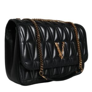 Versace Black Mini Nappa Leather Crossbody Shoulder Bag