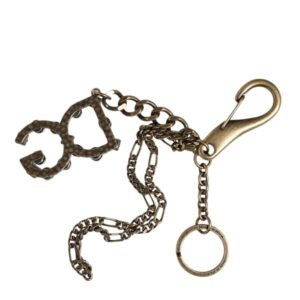 Dolce & Gabbana Silver Tone Metal DG Logo Crystal Keychain Keyring