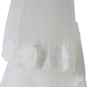 Dolce & Gabbana White Floral Lace Nylon Floor Length Wedding Veil