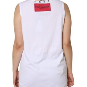 Dolce & Gabbana White I Love The Love Embellished Tank Top